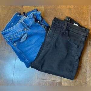 2 Pair of  Size 2P Black Lucky Brand & Black House White Market Blue Jeans